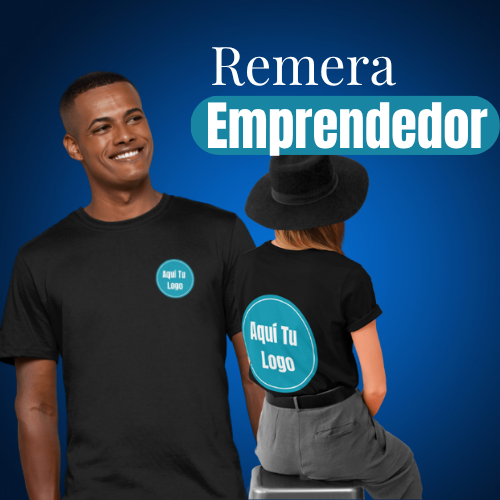 Remera Emprendedor de Algodon 2 Estampado Personalizado